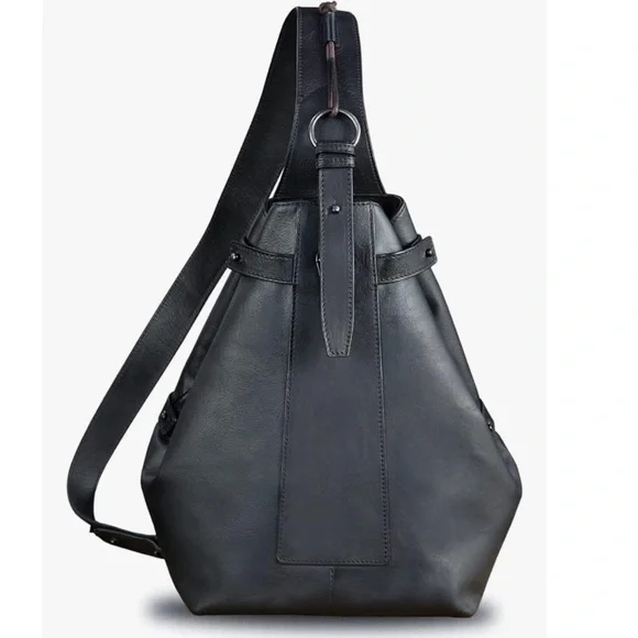 LRTO Crossbody Black Leather Bag